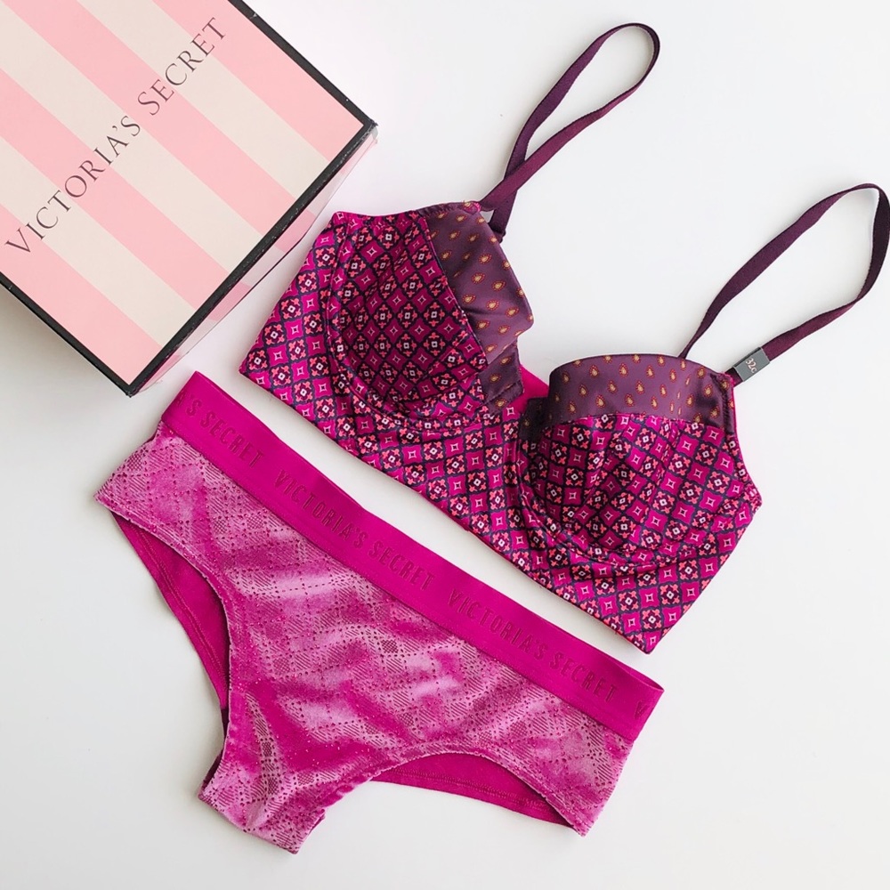 Victoria’s Secret pink lingerie set - 32C/SMALL